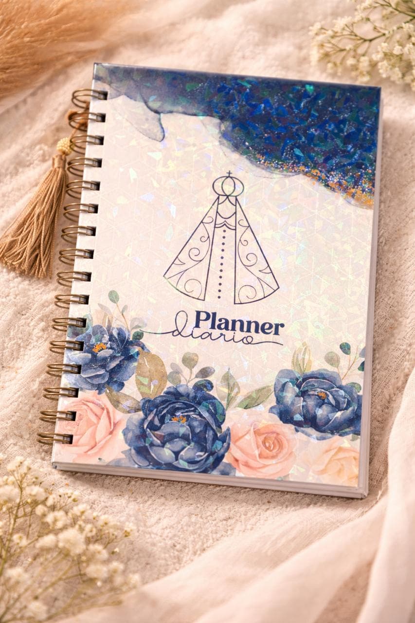 Planner diário personalizado com tema Nossa Senhora